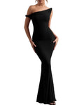One-Shoulder Bodycon Maxi Jurk