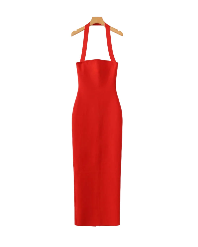 Halter Neck Slim Fit Maxi Jurk