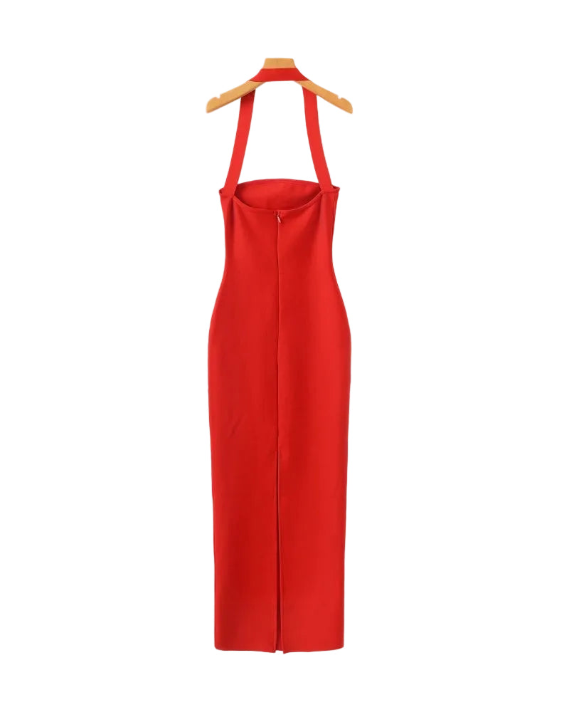 Halter Neck Slim Fit Maxi Jurk