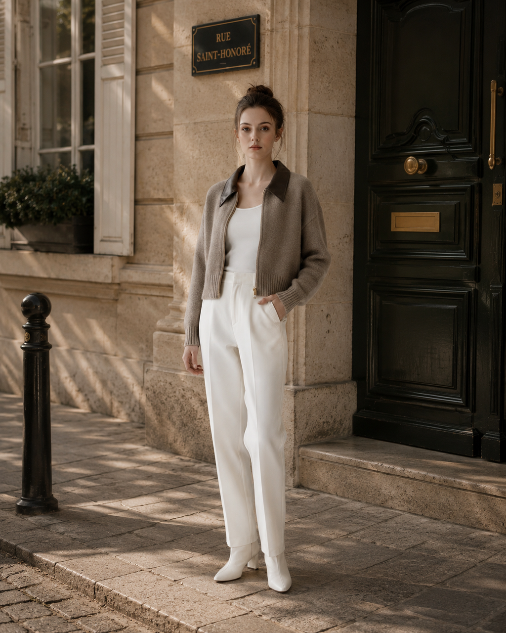 Cropped gebreid vest met rits