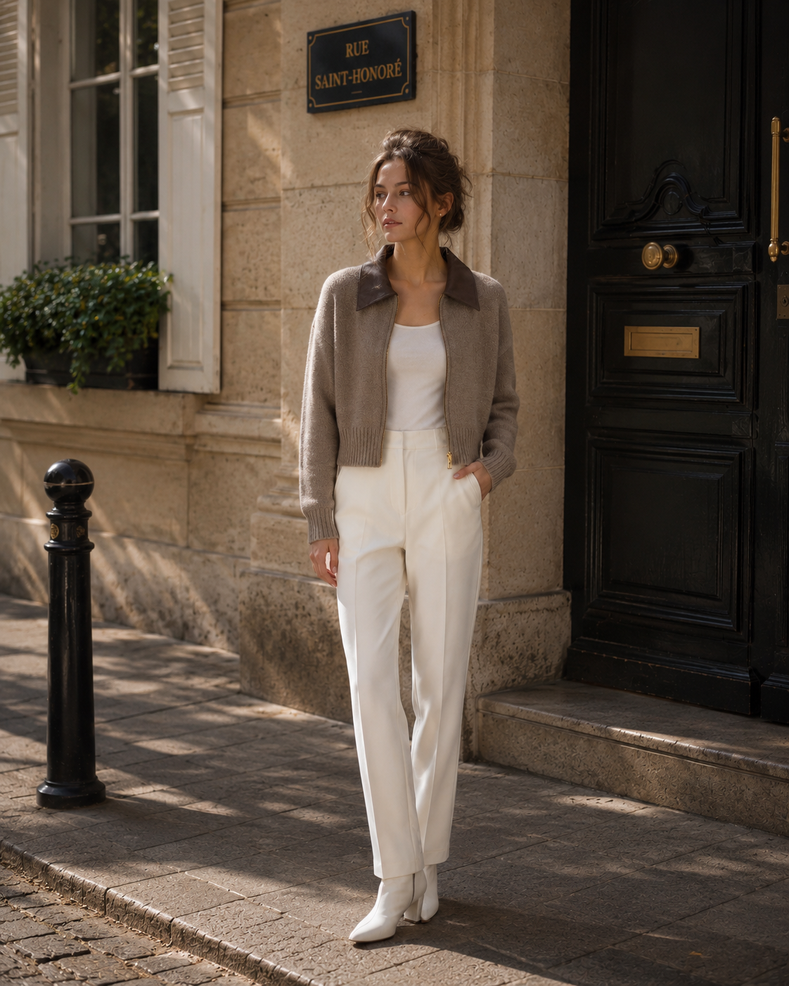Cropped gebreid vest met rits