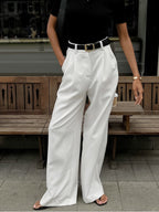 Elegante Broek met Wijde Pijpen Zonder Riem