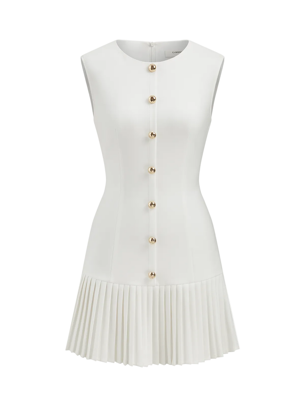 Geplooide Mini Jurk met Metalen Detail
