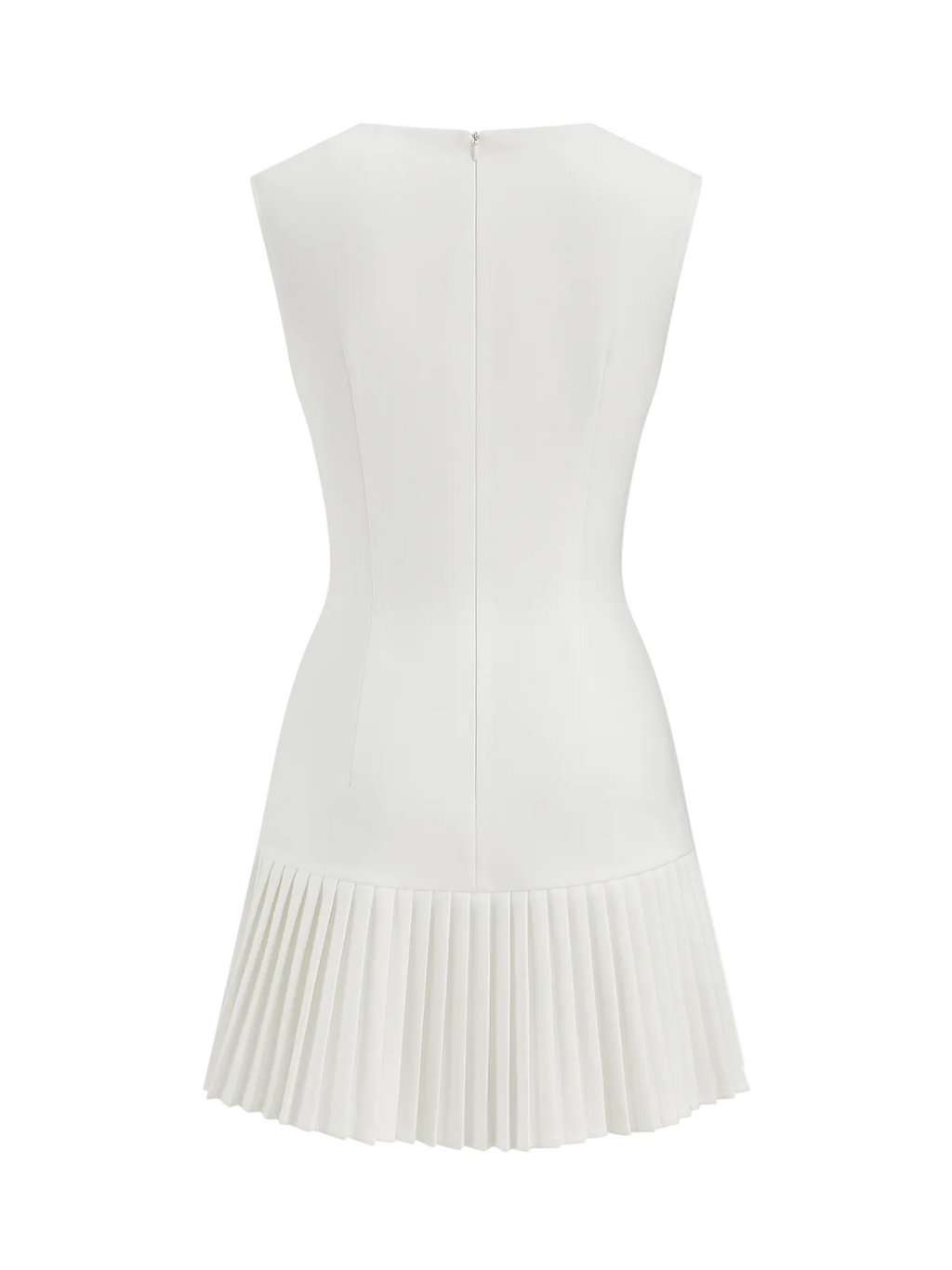 Geplooide Mini Jurk met Metalen Detail