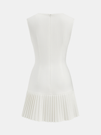 Geplooide Mini Jurk met Metalen Detail