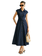 Midi Blousejurk met Gedrapeerde Taille