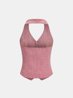 De Montclair Set – Haltergilet & Pantalon met Wijde Pijpen