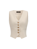 De Belvédère Set – Gilet met V-Hals & Pantalon met Wijde Pijpen
