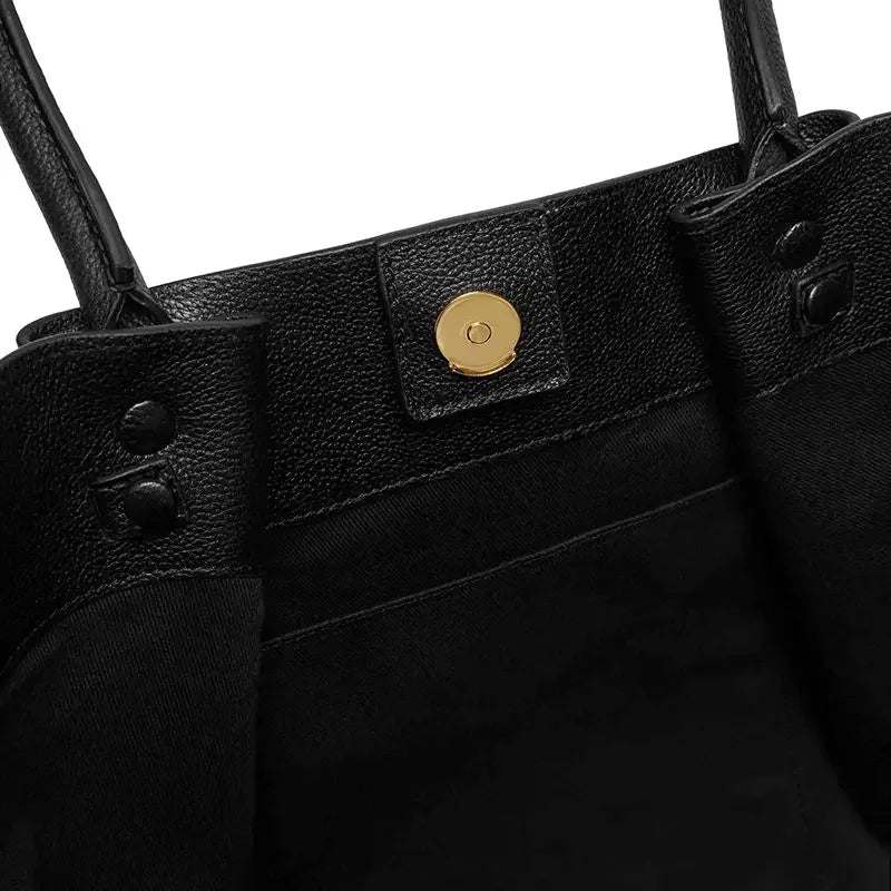 Luxe Oversized Schoudertas met Gouden Sluiting