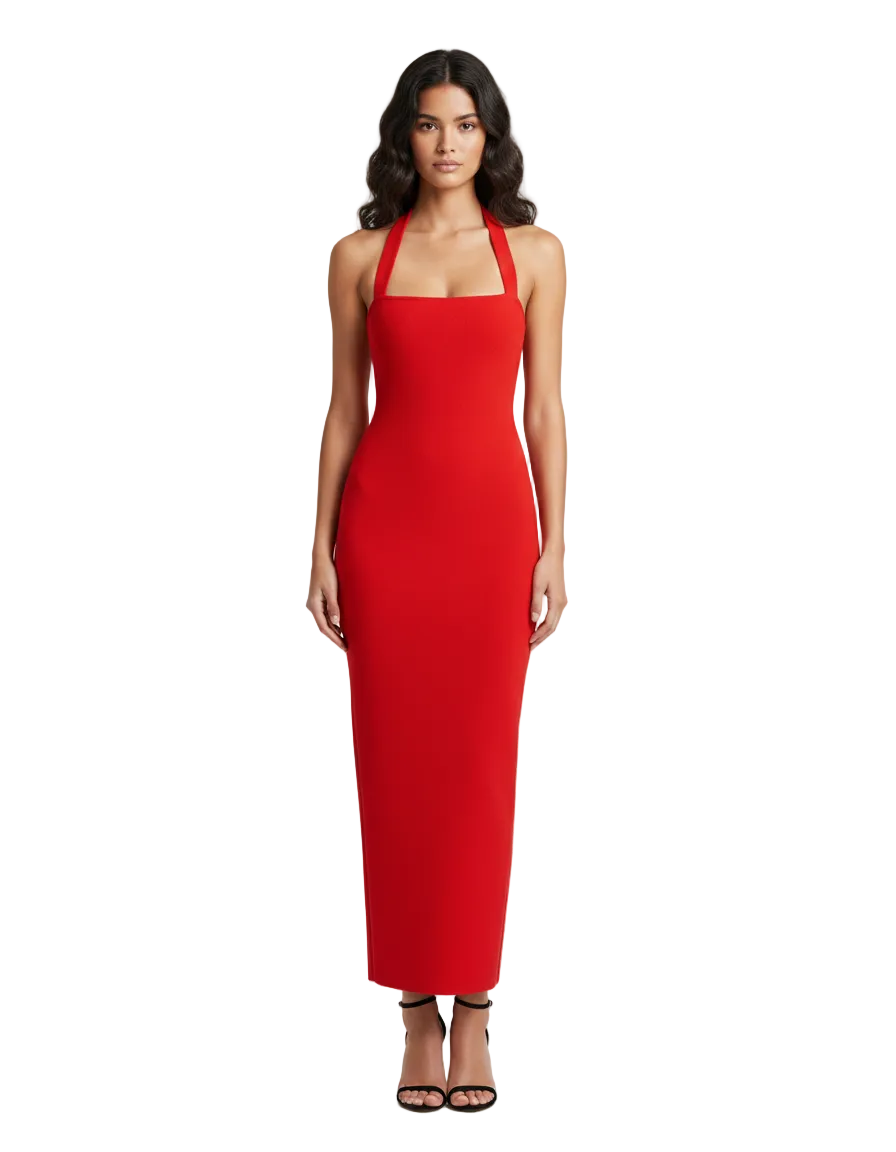 Halter Neck Slim Fit Maxi Jurk