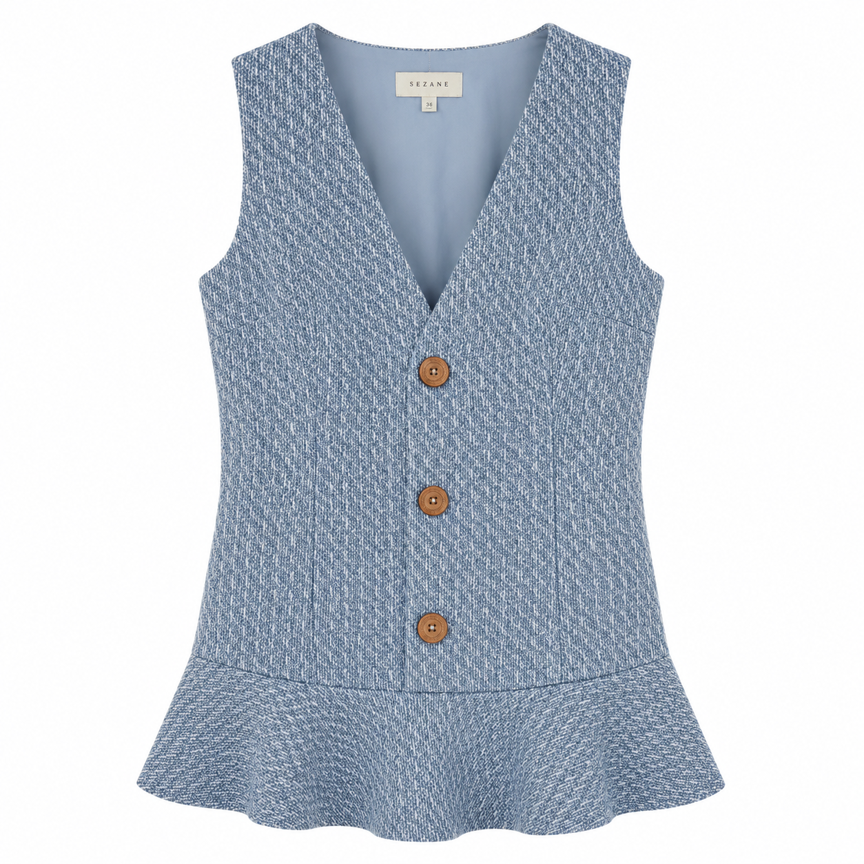 Blauwe tweedjurk