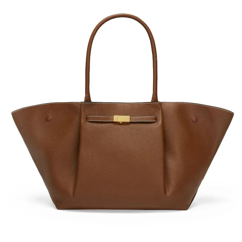 Luxe Oversized Schoudertas met Gouden Sluiting