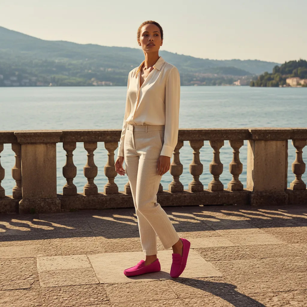 De Klassieke Roze Loafer
