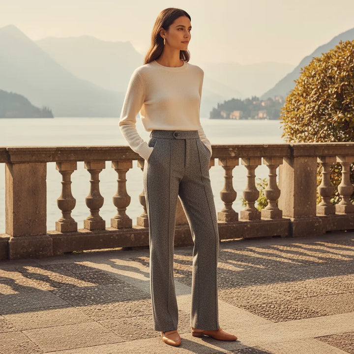 Pantalon Évasé Taille Haute