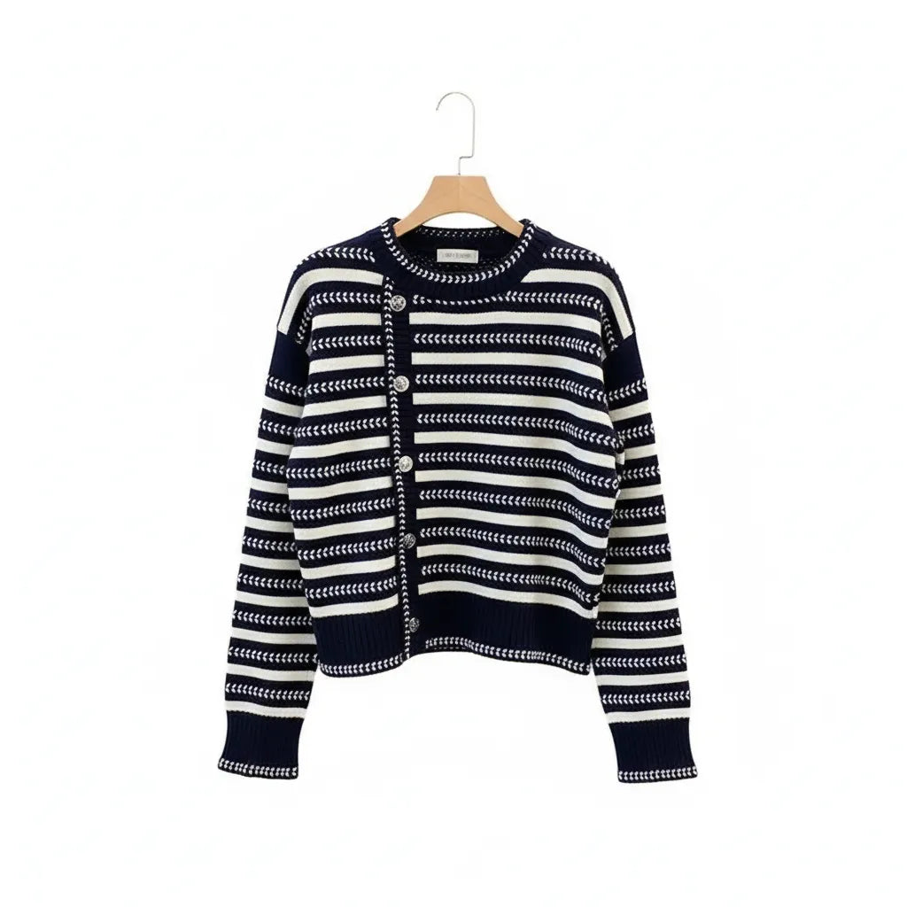 Marineblauwe Bretonse Trui voor Dames