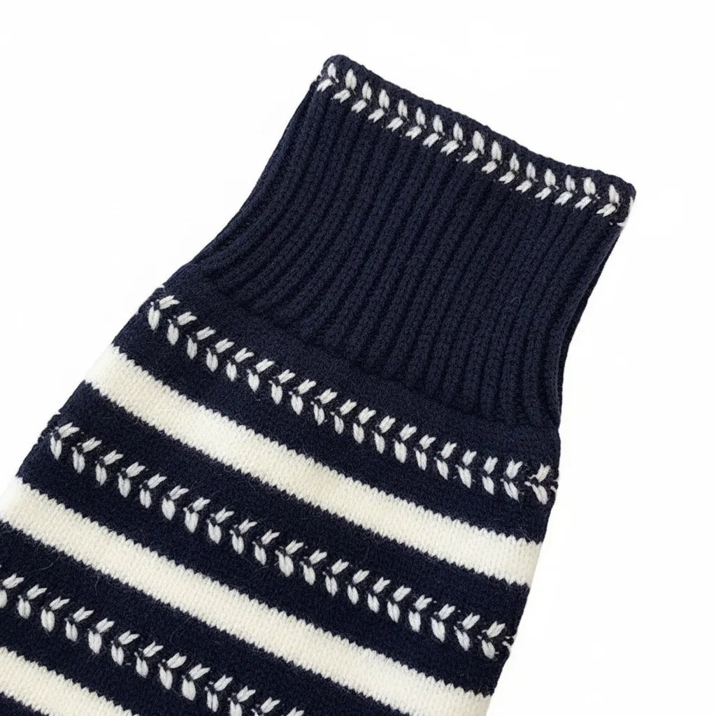 Pull Marinière Bleu Marine Femme