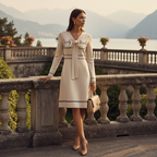 Vintage Witte Old Money Jurk