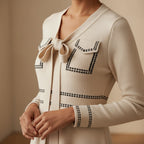 Vintage Witte Old Money Jurk