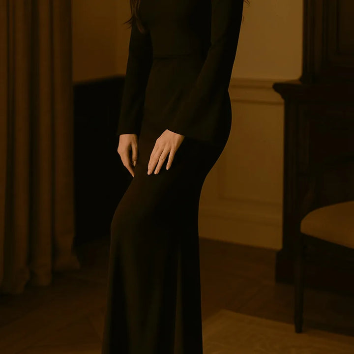 Robe en Soie Noire