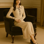 Lange Old Money aesthetic jurk