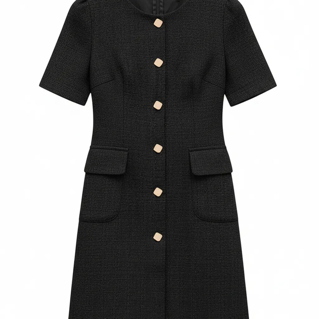 Zwarte Old Money Jurk