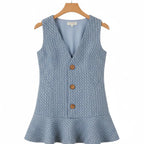 Blauwe tweedjurk