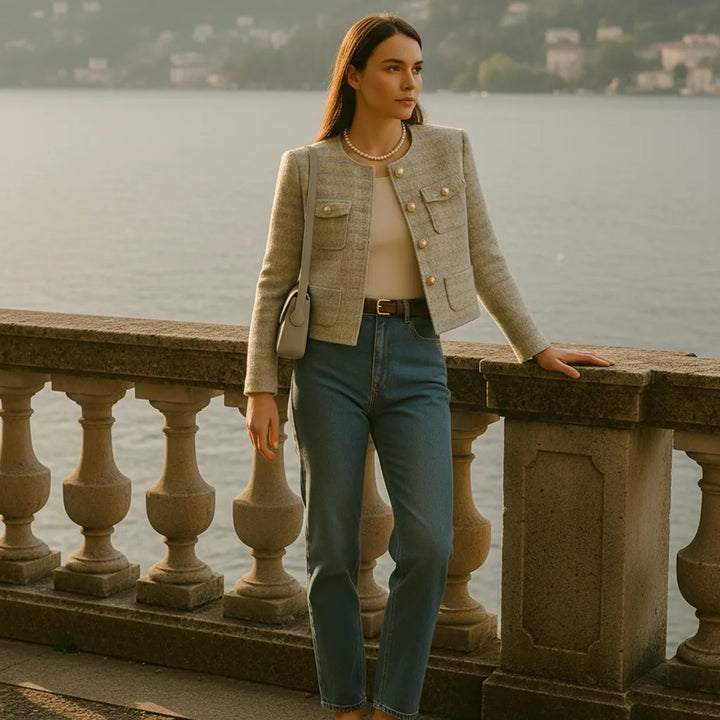 Veste Courte Tweed Femme