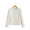 Beige Tweed Blazer voor Dames