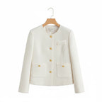 Beige Tweed Blazer voor Dames