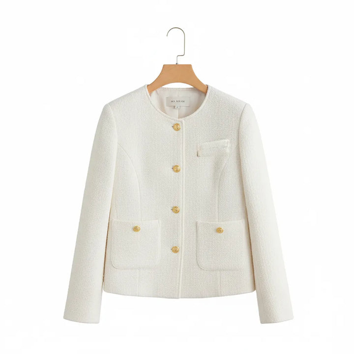 Veste Tweed Femme Beige