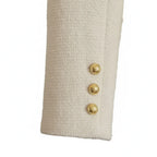 Beige Tweed Blazer voor Dames